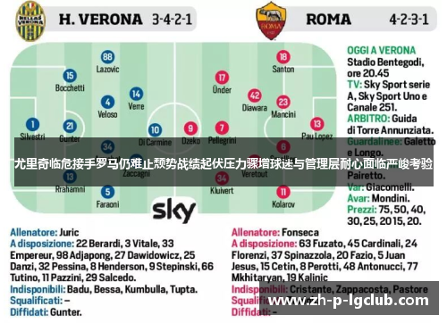 尤里奇临危接手罗马仍难止颓势战绩起伏压力骤增球迷与管理层耐心面临严峻考验 尤里奇临危接手罗马仍难止颓势战绩起伏压力骤增球迷与管理层耐心面临严峻考验